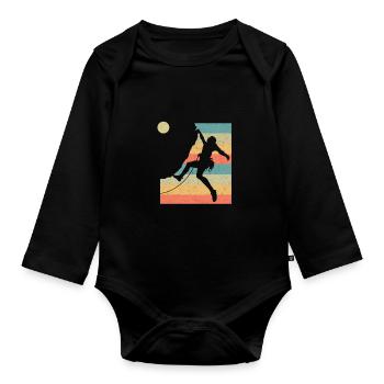 Vintage Climbing Mountaineers - Organic Longsleeve Baby Bodysuit - black - Front
