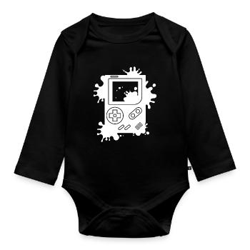 Gaming Console - Organic Longsleeve Baby Bodysuit - black - Front