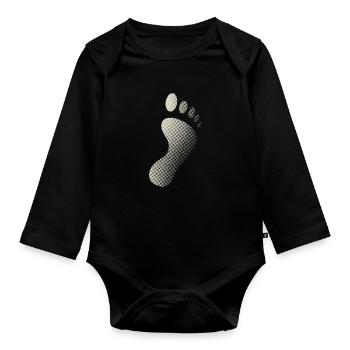 Footprint - Organic Longsleeve Baby Bodysuit - black - Front