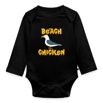 seagulls - Organic Longsleeve Baby Bodysuit - black - Front