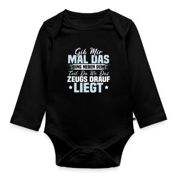 Drôle d’artisan métier Geek cadeau - Body Bébé bio manches longues - noir - Devant