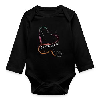 Stéthoscope cool stéthoscope cadeau cadeau - Body Bébé bio manches longues - noir - Devant