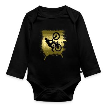Mountainbike Dirt bike Trail Silhouette - Body Bébé bio manches longues - noir - Devant