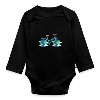 Climate protection - Organic Longsleeve Baby Bodysuit - black - Front