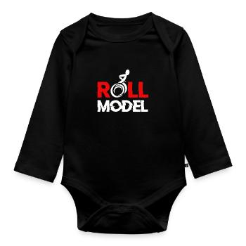 Sports en fauteuil roulant - Body Bébé bio manches longues - noir - Devant