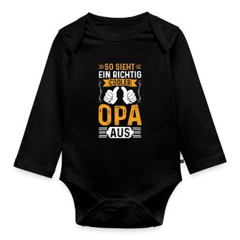 So Sieht Ein Richtig Cooler Opa Aus Geschenk - Baby Bio-Langarm-Body - Schwarz - Vorne
