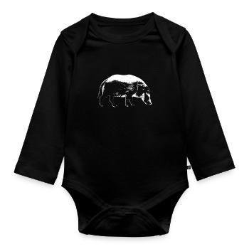 Sanglier Sanglier - Body Bébé bio manches longues - noir - Devant