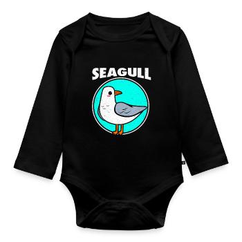 Möwe - Baby Bio-Langarm-Body - Schwarz - Vorne