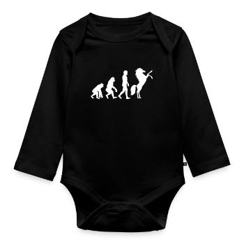 Islandpferde Isländer Islandpony Pferd Geschenk - Baby Bio-Langarm-Body - Schwarz - Vorne