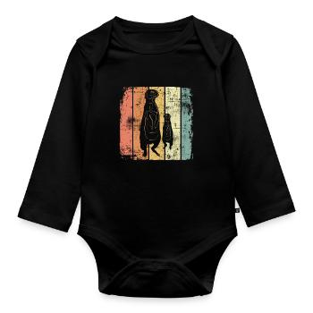 meerkat - Organic Longsleeve Baby Bodysuit - black - Front