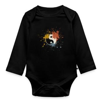 Yin et Yang - Body Bébé bio manches longues - noir - Devant