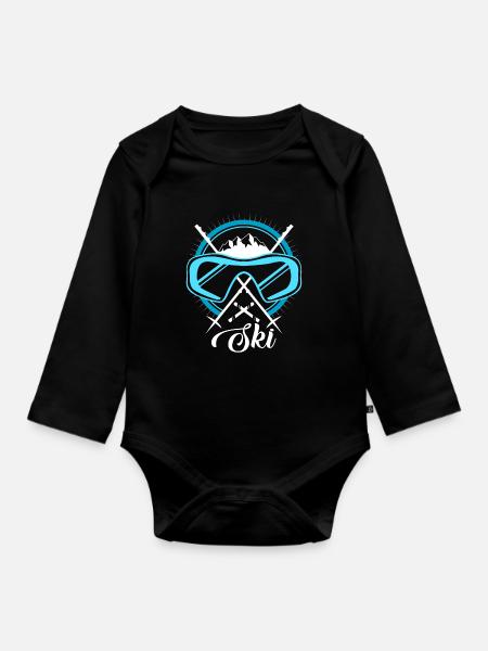 ski - Body Bébé bio manches longues - noir