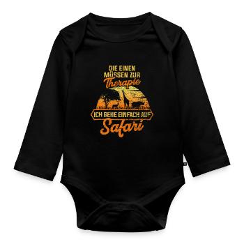 Safari Serengeti - Organic Longsleeve Baby Bodysuit - black - Front