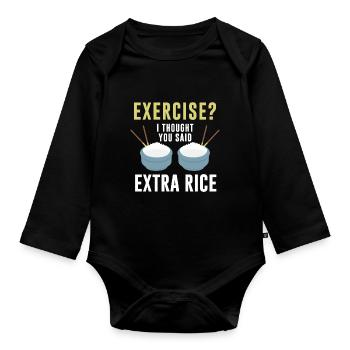 Exercice je pensais que vous avez dit extra riz asiat - Body Bébé bio manches longues - noir - Devant