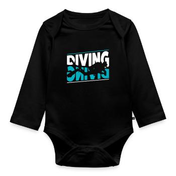 Diver - Organic Longsleeve Baby Bodysuit - black - Front