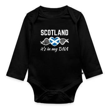 L'Ecosse est dans mon ADN - Body Bébé bio manches longues - noir - Devant