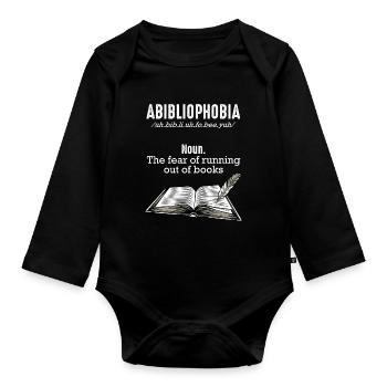 Read books - Organic Longsleeve Baby Bodysuit - black - Front