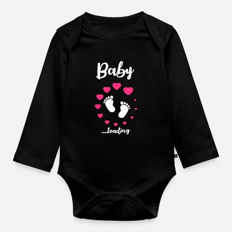 Baby Loading Geschenkidee Geschenk - Baby Bio-Langarm-Body - Schwarz