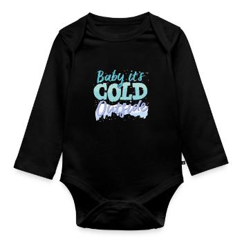 hiver - Body Bébé bio manches longues - noir - Devant