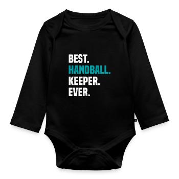 Gardien Gardien Gardien Club de Handball Lustig - Body Bébé bio manches longues - noir - Devant