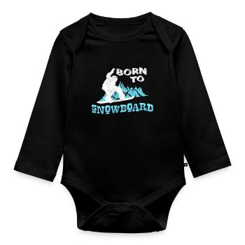 Born To Snowboard Quote Snowboarder Gift - Body Bébé bio manches longues - noir - Devant