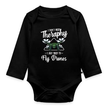 Drohnen - Baby Bio-Langarm-Body - Schwarz - Vorne