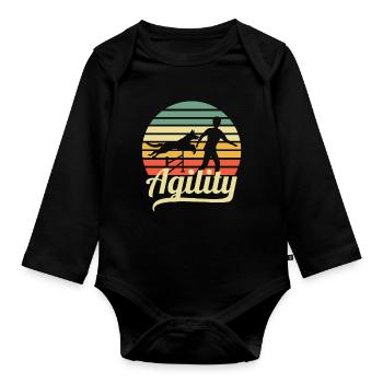 Agility - Organic Longsleeve Baby Bodysuit - black - Front