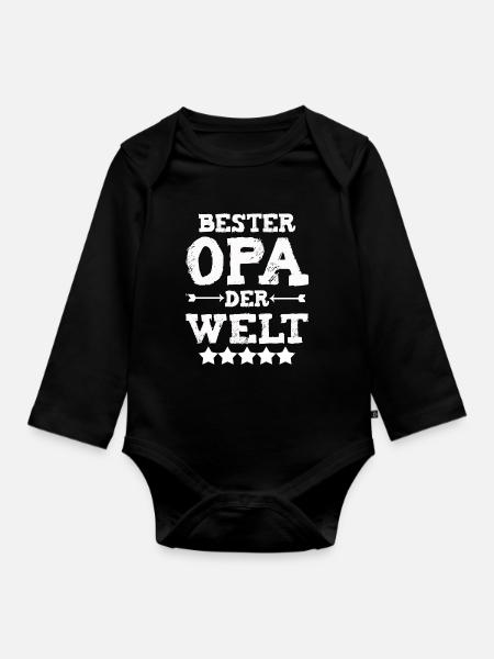 Beste Opa Der Welt - Baby Bio-Langarm-Body - Schwarz