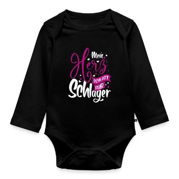 Schlager Schlagermusik - Baby Bio-Langarm-Body - Schwarz - Vorne