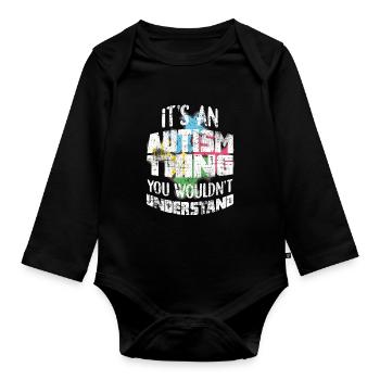 Autismus - Baby Bio-Langarm-Body - Schwarz - Vorne