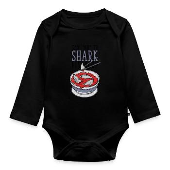 Say No To Shark Fin Soup - Organic Longsleeve Baby Bodysuit - black - Front