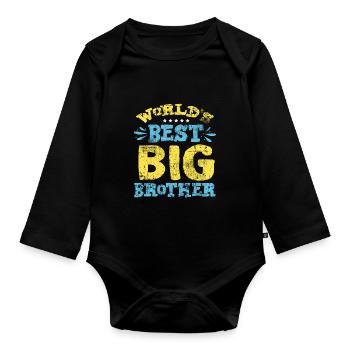 Meilleur Big Brother - Body Bébé bio manches longues - noir - Devant