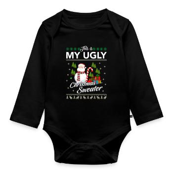 Noël moche Noël - Body Bébé bio manches longues - noir - Devant