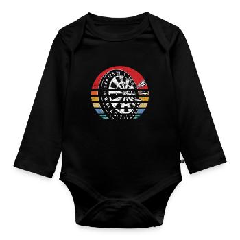 Vintage Dart Darts Retro Dart Player Gift - Organic Longsleeve Baby Bodysuit - black - Front