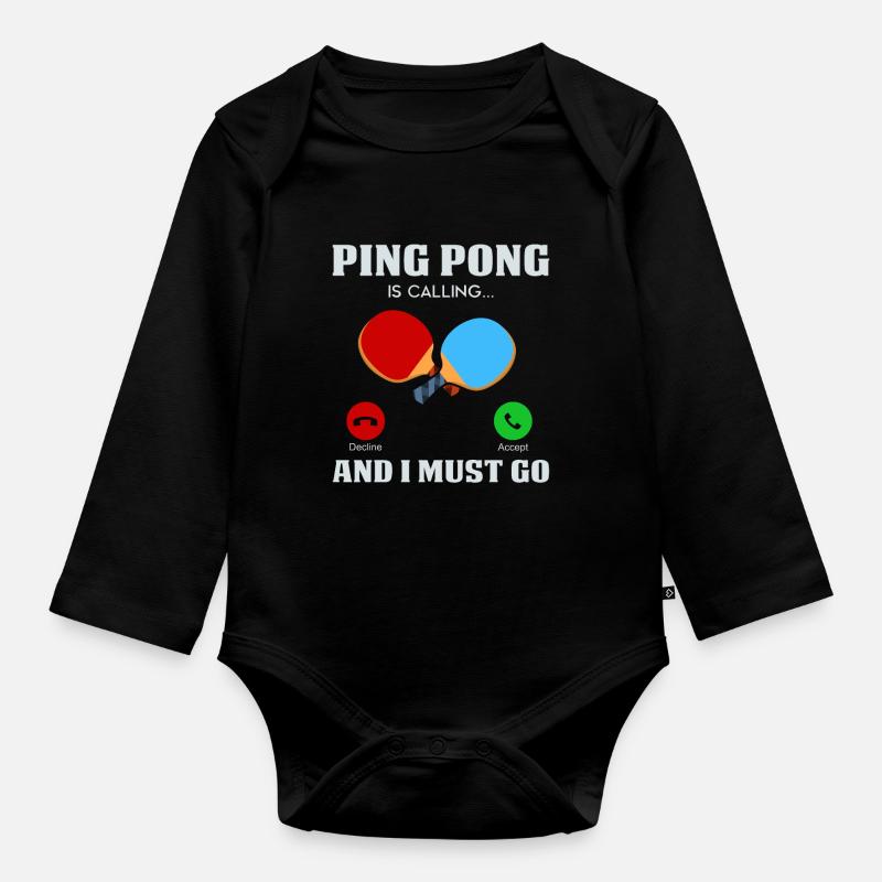 Ping-pong - Body Bébé bio manches longues - noir