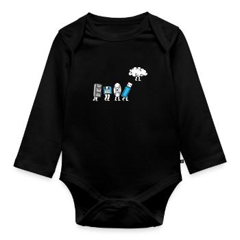 Cloud Computing Evolution Computer Entwicklung - Baby Bio-Langarm-Body - Schwarz - Vorne
