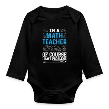 Mathelehrer - Baby Bio-Langarm-Body - Schwarz - Vorne