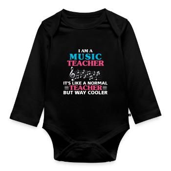 Professeur de musique - Body Bébé bio manches longues - noir - Devant