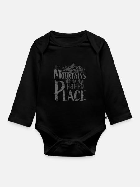 Wandern Berge - Baby Bio-Langarm-Body - Schwarz