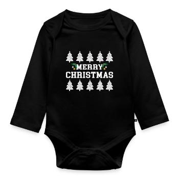 Joyeux Noël Noël Noël Cadeau de Noël - Body Bébé bio manches longues - noir - Devant