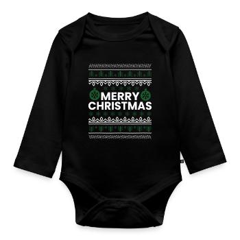 Joyeux Noël Noël Noël Cadeau de Noël - Body Bébé bio manches longues - noir - Devant