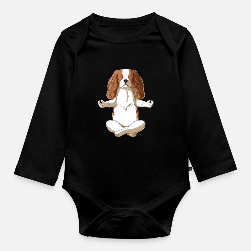 Cavalier King Charles Spaniel - Body Bébé bio manches longues - noir