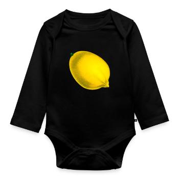 citron - Body Bébé bio manches longues - noir - Devant