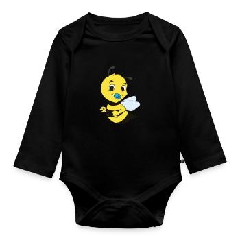 Abeille Sexe Révéler Garçon Bleu Cadeau - Body Bébé bio manches longues - noir - Devant