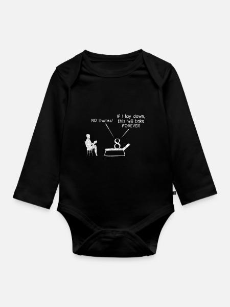 Acht 8 Mathe Mathematik Mathelehrer Therapeut - Baby Bio-Langarm-Body - Schwarz