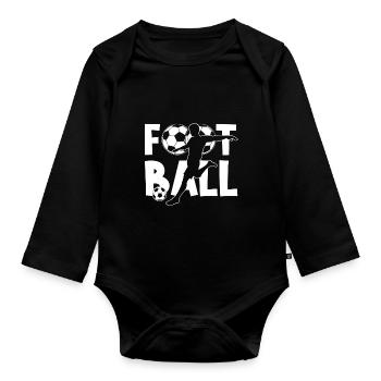 Football - Football - Body Bébé bio manches longues - noir - Devant