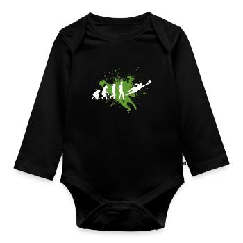 Gardien de but - Body Bébé bio manches longues - noir - Devant
