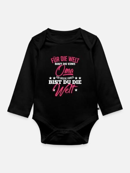 Oma Großeltern Geschenk - Baby Bio-Langarm-Body - Schwarz