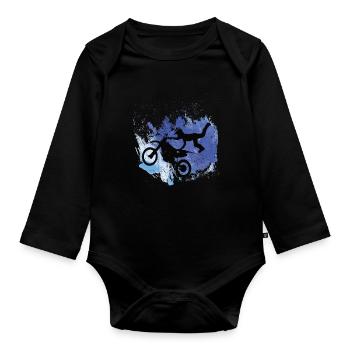 Motorcross Freestyle Freestyle Motocross Motorcycle - Organic Longsleeve Baby Bodysuit - black - Front