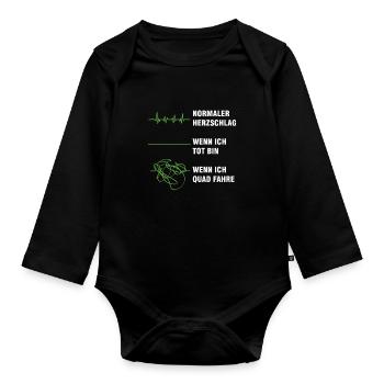 Herzschlag Quad Fahren Quadfahrer Moto Geschenk - Baby Bio-Langarm-Body - Schwarz - Vorne